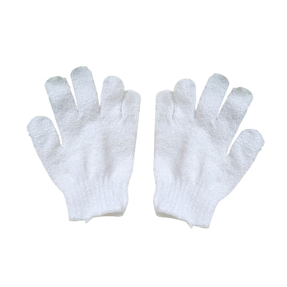 ABOOFAN 1pair Exfoliating Bath Gloves Dual-Sided Scrubber Mitts for Shower Sauna Fits for Men Women Soap Body Wash White
