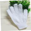 ABOOFAN 1pair Exfoliating Bath Gloves Dual-Sided Scrubber Mitts for Shower Sauna Fits for Men Women Soap Body Wash White view 2