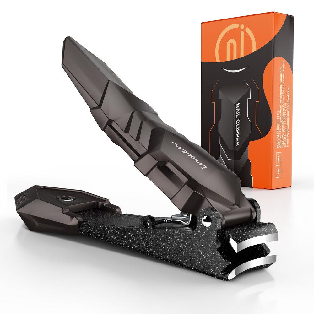 INXEN Nail Clippers for Men with Catcher No Splash, Self-Collecting Premium Steel Clippers for Fingernails & Toenails, Ideal Gifts for Men& Grooming Gifts, Great Gadget & Stocking Stuffer Gift