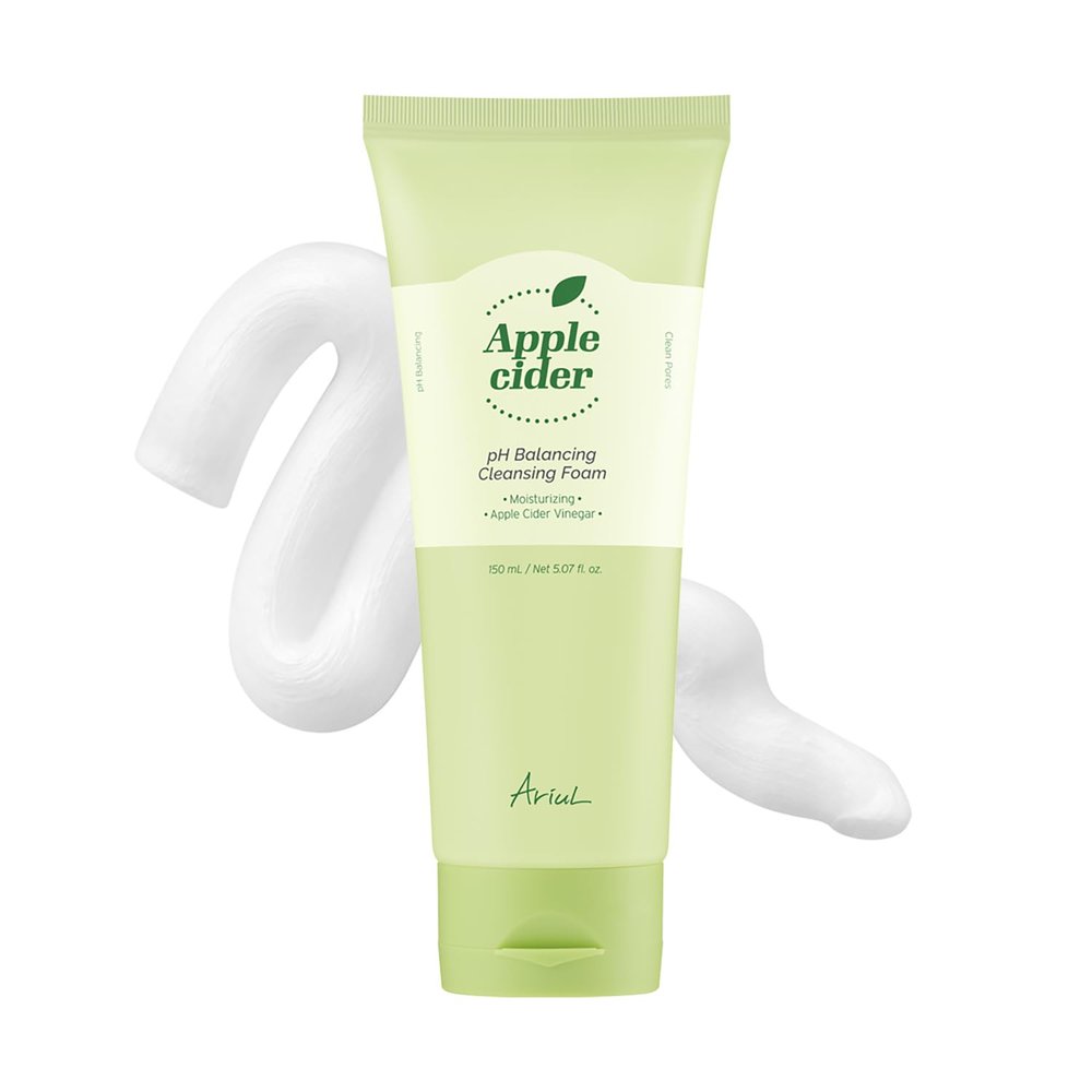 Ariul Apple Cider pH Balancing Cleansing Foam Effective Pore & Exfoliation Care, Low pH, Soothing & Revitalizing Face Wash with Apple Extract, Korean Skin Care, 150ml / 5.07 fl. oz