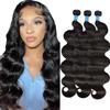 Body Wave Human Hair Bundles 26 28 30 Inch 3 Bundles Human Hair 100% Unprocessed Brazilian Virgin Hair Body Wave Bundles Human Hair Extensions for Women Natural Color view 1