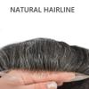 Mens Toupee Wigs Hair System for Men All French Lace Hair Piece Replacement Mens Hair Unit Natural Hairline Toupee for Men (8''X10'', 1B30 Off Black+30% Gray-120% Med-light to Medium Density) view 4