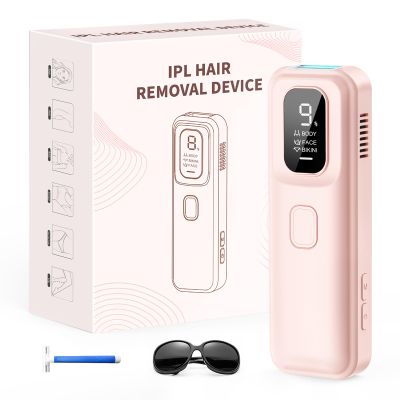 IPL Laser Hair Removal Device for Women & Men - at-Home Painless Hair Remover for Long-Lasting Results, Body & Face for 85% Hair Reduction in 3 Weeks,Pink