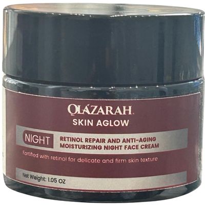 Night Face Cream & Skin Aglow Anti-Aging Moisturizing and Repair w/Retinol, 1.05 oz