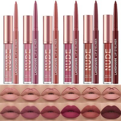 BONNIE CHOICE 12Pcs Matte Liquid Lipstick + Lip Liner Pens Set, 6 Matte Lipstick With 6 Matching Smooth Lipliner Waterproof Long Lasting 24 Hour Lip Gloss Makeup Christmas Day Gifts for Women