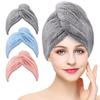AROLIX Hair Wrap Towel Hair-Drying Bathrobe Magic Hair Towel Super Quick-Drying Cotton for Women (Grey) view 1