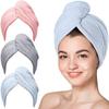 AROLIX Hair Wrap Towel Hair-Drying Bathrobe Magic Hair Towel Super Quick-Drying Cotton for Women (Grey) view 2