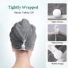 AROLIX Hair Wrap Towel Hair-Drying Bathrobe Magic Hair Towel Super Quick-Drying Cotton for Women (Grey) view 3