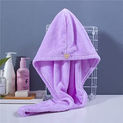 AROLIX Hair Wrap Towel Hair-Drying Bathrobe Magic Hair Towel Super Quick-Drying Cotton for Women (Purpule)