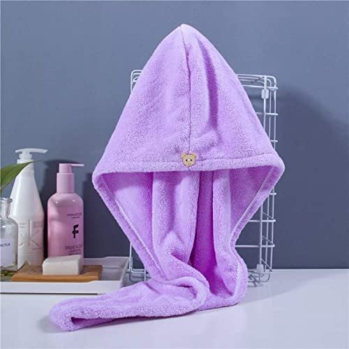 AROLIX Hair Wrap Towel Hair-Drying Bathrobe Magic Hair Towel Super Quick-Drying Cotton for Women (Purpule)