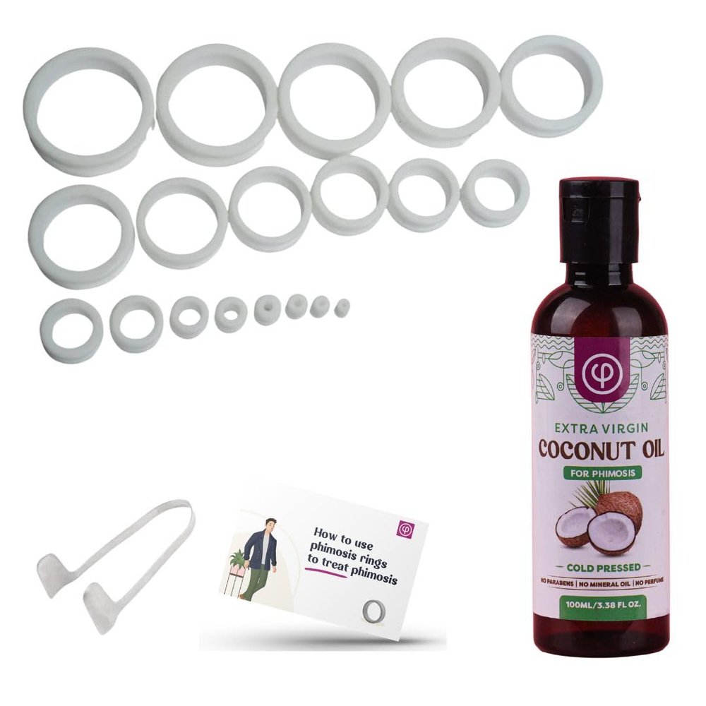 Vajraang Phimosis Stretching Rings Kit, Ring Removal Tool and User Manual | Includes 20 Graduated Rings | Fast Results | No-Side-Effects (with Phimosis Oil)