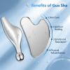 BEAUTYFACTOR Stainless Steel Gua Sha Facial Tools Guasha for Face Metal Gua Sha Tighten Skin Massage,Guasha Beauty Tool Manual Massage Sticks for Jawline Sculpting,Puffiness Reducing and Body Massager view 2