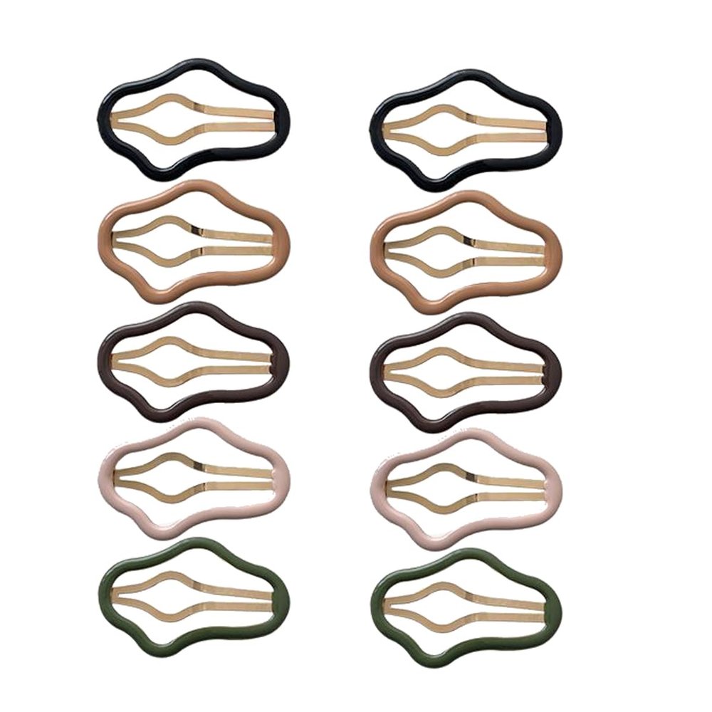 10Pcs Cloud Shaped Snap Hair Clip No Slip Hair Barrettes Metal Snap Clips Big Hair Grip Barrettes Snap Hair Barrettes Hair Accessories for Women Hair Accessories, 5 Color