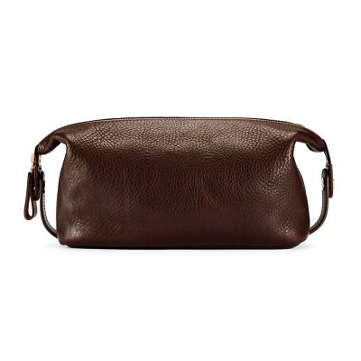 YIORYO Toiletry Bag for Men, Personalized Leather Travel Toiletry Bag for Men, Large Travel Bathroom Shaving Dopp Kit, Large Cosmetic Travel Bag Waterproof (Gray : Brown)