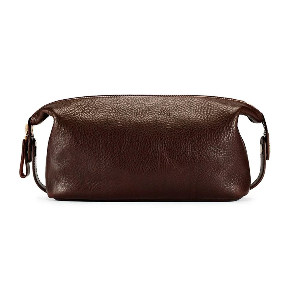 YIORYO Toiletry Bag for Men, Personalized Leather Travel Toiletry Bag for Men, Large Travel Bathroom Shaving Dopp Kit, Large Cosmetic Travel Bag Waterproof (Gray : Brown)