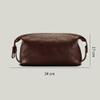 YIORYO Toiletry Bag for Men, Personalized Leather Travel Toiletry Bag for Men, Large Travel Bathroom Shaving Dopp Kit, Large Cosmetic Travel Bag Waterproof (Gray : Brown) view 2