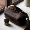 YIORYO Toiletry Bag for Men, Personalized Leather Travel Toiletry Bag for Men, Large Travel Bathroom Shaving Dopp Kit, Large Cosmetic Travel Bag Waterproof (Gray : Brown) view 4