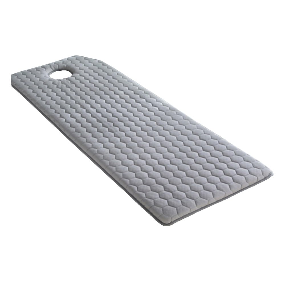 Massage Table Mattress Topper with Elastic Bands,Beauty Bed Mattress with Square/Round/Trapezoidal Head,Grey Memory Foam Lash Bed Cushion Topper with Face Breathe Holes,3cm/1.2",T 75x185cm