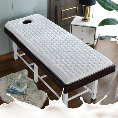 Massage Table Memory Foam Topper with Breathe Hole,Square/Round/Trapezoidal Head Lash Bed Topper,Spa Bed Cushion Topper,3/4/5/6cm Thick Protective Pad for Beauty Salon,6cm/2.4",R 60x180cm