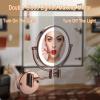 Makeup Mirror with Light, 8" Round Rose Gold Shaving Mirror Wall-Mounted Magnifying Mirror Double Sided Extendable Mirror Premium Vanity Mirror with Touch Switch, USB Charging ( Color : 8in 10x ) view 2