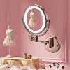 Makeup Mirror with Light, 8" Round Rose Gold Shaving Mirror Wall-Mounted Magnifying Mirror Double Sided Extendable Mirror Premium Vanity Mirror with Touch Switch, USB Charging ( Color : 8in 10x ) view 3