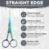 WAJEES Mustache & Beard Scissors for Men  Stainless Steel Grooming Kit with Comb & Travel Case  Sharp Facial Hair Trimming Tool for Mustache, Beard, Nose & Eyebrows view 3