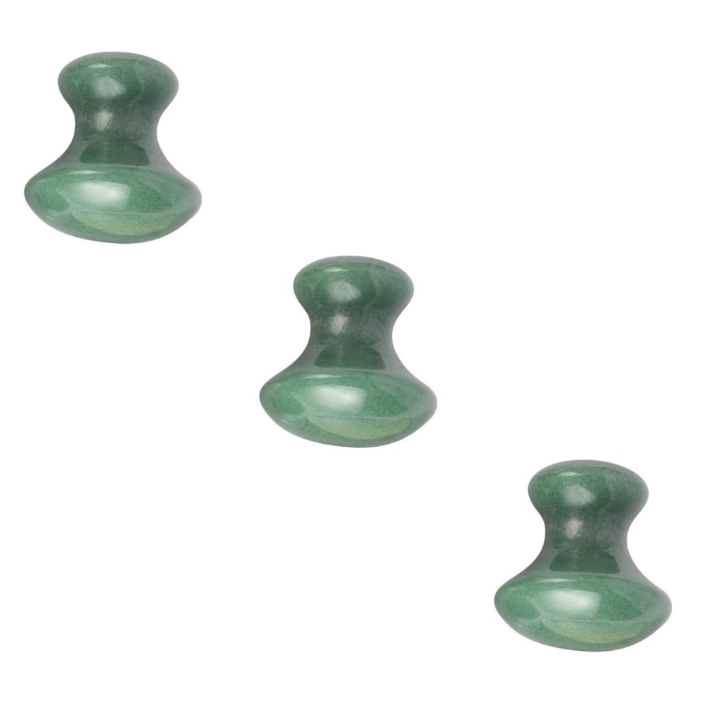 Beavorty 3pcs Mushroom Gua Sha Jade Facial Scraping Massage Tool Spa Acupuncture Roller Manual Massager Jade Mushroom Facial Stones