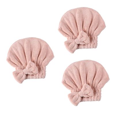 Beavorty 3pcs Coral Fleece Hair Drying Cap Quick Dry Microfiber Shower Cap for Fast Water Absorption for Makeup Bathing and Travel Soft and Comfortable Design