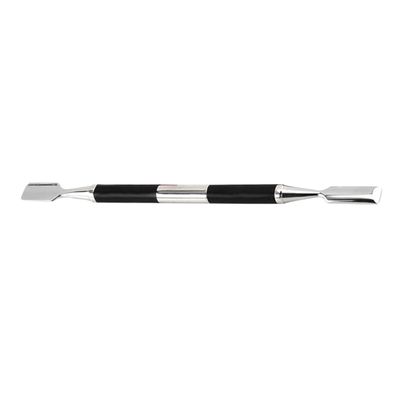 Beavorty Stainless Steel Double-Head Dead Skin Fork Non-Slip Matte Handle Professional Cuticle Remover Tool for Manicure and Pedicure Nail Care Instrument Black