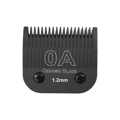 0A Ceramic carbon injection detachable 1.2mm scissors blade Compatible with Ainds, Oster A5, Wahl KM-10 and Other Series Clippers,Size 0A, 3/64 -Inchcut length chrome plated1.2mmblack