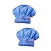 FRCOLOR 2pcs Bowknot Hair Drying Cap Fast Drying Coral Fleece Shower Cap Elastic Design for Daily Use Gym and Travel Random Side Knot Colors view 1
