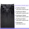 Seamless Clip in Hair Extensions Real Human Hair Straight Remy Human Hair Clip in Extensions for Women, Natural Soft Silk Straight Human Hair PU Thin Weft 8Pcs 120g 20inch #1B Natural Black view 4