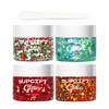 Christmas Body Glitter Gel SUPGIFT 4 Colors 8.5oz Holographic Chunky Mermaid Iridescent Laser Liquid Star Flower Leaf Sequins for Makeup Face Eyeshadow Hair with Spoon view 1