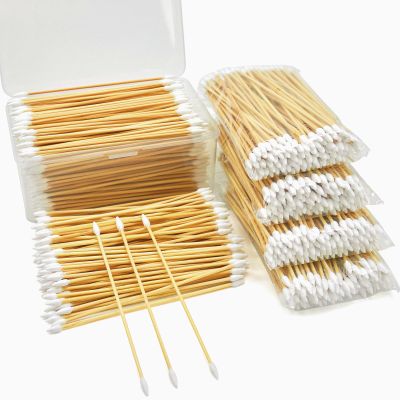 6" Gun Cleaning Swabs Double Ended, Pointed Tipped on Bamboo Sticks - Highly Absorbent, Lint Free Gun Cleaning Supplies Swabs, 400PCS in Storage Box