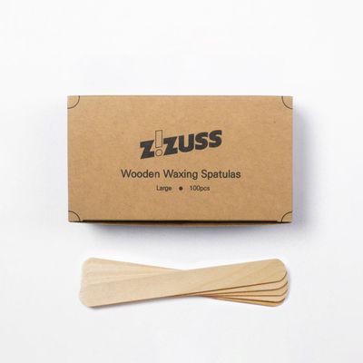 ZIZUSS Wooden Waxing Sticks for Hard Wax Large, 100pcs - Best for Body Waxing | Large Wax Sticks for Hair Removal | Popsicle Sticks for Waxing | Wax Applicator Sticks