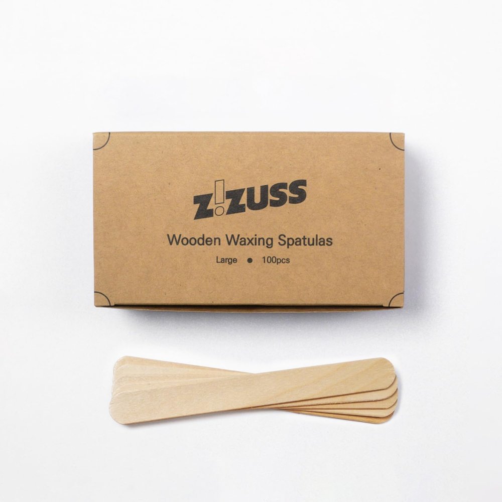 ZIZUSS Wooden Waxing Sticks for Hard Wax Large, 100pcs - Best for Body Waxing | Large Wax Sticks for Hair Removal | Popsicle Sticks for Waxing | Wax Applicator Sticks