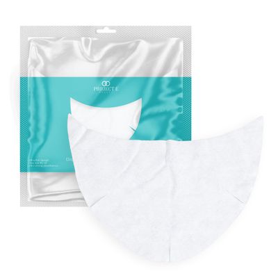 100pcs Disposable DIY Non-Woven Neck Mask Paper by Project E Beauty | Ultra Thin Cotton Neck Mask | for Home & Spa Salon Use | Cosmetic Neck Paper for Toner, Serum, or Lotion (100, Neck Shaped)