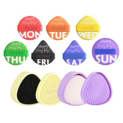 Docolor Makeup Brushes Cleaner Set with Powder Puffs for Face Powder 3 Shapes Powder Puff for Loose Powder, Mineral Powder or Liquid Cosmetic Foundation, Makeup Sponge Beauty Makeup Tools