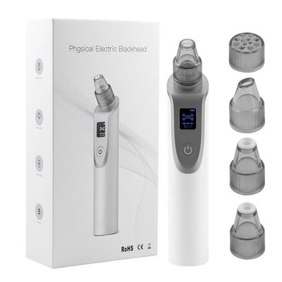 BuzzWav Blackhead Remover Pore Vacuum, Face Vacuum Pore Cleanser, 5 Probes, LED Display (White)
