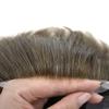 SINGA HAIR Toupee for Men - Natural Lace Front Hair Piece System, Replacement Hairpiece, Medium Light Brown Grey Hair Wig Unit, 8''X10'' #520, 120% Medium Light Density view 4