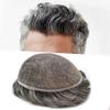 SINGA HAIR Toupee for Men Hair Replacement System Lace Mens Toupee Wigs Human Hair Piece Prosthesis Darkest Brown Grey Toupee Hair Units for Men 10''X8'' #250 view 1