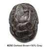 SINGA HAIR Toupee for Men Hair Replacement System Lace Mens Toupee Wigs Human Hair Piece Prosthesis Darkest Brown Grey Toupee Hair Units for Men 10''X8'' #250 view 2