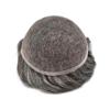SINGA HAIR Toupee for Men Hair Replacement System Lace Mens Toupee Wigs Human Hair Piece Prosthesis Darkest Brown Grey Toupee Hair Units for Men 10''X8'' #250 view 4