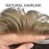 SINGA HAIR Toupee for Men Human Hair Piece Replacement System Mens Toupee Wigs Hairpiece Transparent Full Lace Toupee Hair Unit for Men 8''X10'' #18 Medium Blonde 100% Light to Medium view 4
