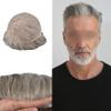 French Lace Mens Toupee Human Hair Piece System for Men Natural Lace Front Hairpiece Medium Light Brown Remy Hair Replacement Wig for Men 8''X10'' #565 80% Light Density view 1