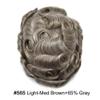 French Lace Mens Toupee Human Hair Piece System for Men Natural Lace Front Hairpiece Medium Light Brown Remy Hair Replacement Wig for Men 8''X10'' #565 80% Light Density view 2