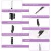 Professional Eyebrow Shaping Grooming Kit,8PCS/SET Eyebrow Grooming Kit with Leather Bag Eyebrow Trimming Kit With Razor Eyebrow Scissors Eyebrow Brush for Women & Men(Black) view 3