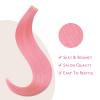 WENNALIFE Tape in Hair Extensions Human Hair Peach Pink, 10pcs 25g 18 inch Remy Hair Invisible Tape Ins Straight Colored Soft Refill Set Extensiones De Cabello Humano Con view 4