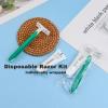 Disposable Razors in Bulk Pack of 120,Green Disposable Shaving Razor Individual Wrapped Twin Blade Bulk Disposable Razors with Clear Cap and 10g Shaving Cream for Homeless,Hotel,Travel,Charity,Shelter view 3