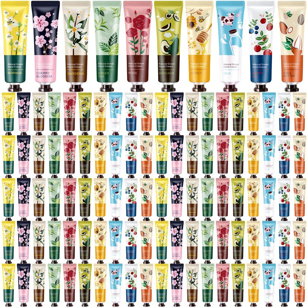 Dansib 120 Pack Hand Cream Gifts Set for Women Mothers Day Gifts for Mom Mini Lotion Bulk for Dry Cracked Hands, Mini Hand Lotion for Nurse Gifts,bridesmaid Gifts,teacher Appreciation Gifts,10 Styles
